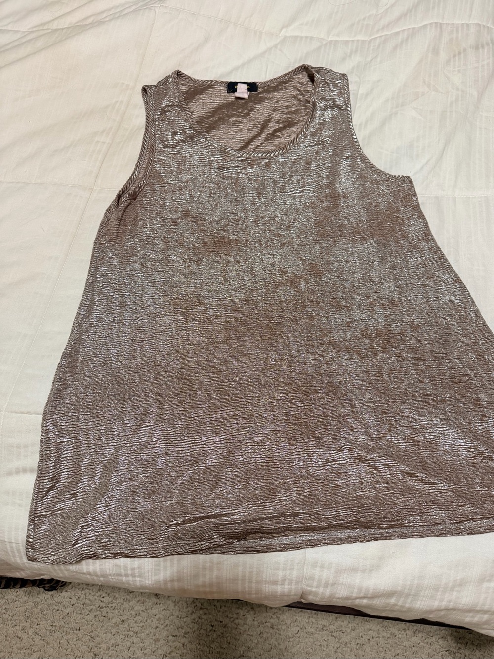 Espresso Metallic Taupe Scoop Neck Tank Top